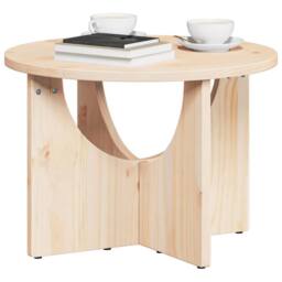 Berkfield Home Full Coffee Table Natural 50 x 50 x 35 cm Solid pine wood in Light Tan - thumbnail 1