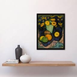 Artery8 Still Life with Flowers & Fruit Hartley Framed Wall Art Print - Size: A4 - thumbnail 2