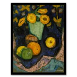 Artery8 Still Life with Flowers & Fruit Hartley Framed Wall Art Print - Size: A4 - thumbnail 1