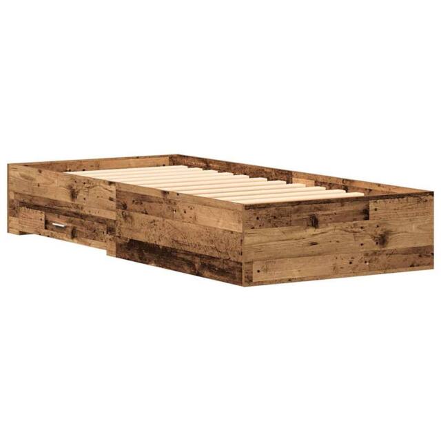 Berkfield Home Bed Frame Old Wood 100x200 cm Engineered Wood in Brown - image 1