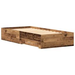 Berkfield Home Bed Frame Old Wood 100x200 cm Engineered Wood in Brown - thumbnail 8
