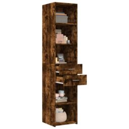 Berkfield Home Highboard Smoked Oak 40x42.5x185 cm Engineered Wood in Brown - thumbnail 3