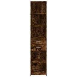 Berkfield Home Highboard Smoked Oak 40x42.5x185 cm Engineered Wood in Brown - thumbnail 4