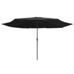 Berkfield Home Outdoor Parasol with Metal Pole 400 cm Black - thumbnail 2
