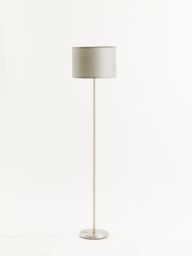Orsina Black Waffle Effect Shade Floor Lamp, Polished Chrome Modern Standing Lamp For Living Room, Floor Lamp in Silver - thumbnail 1