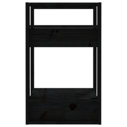 Berkfield Home Book Cabinet/Room Divider Black 41x35x57 cm Solid Wood Pine - Size: 41 x 35 x 57 cm - thumbnail 4