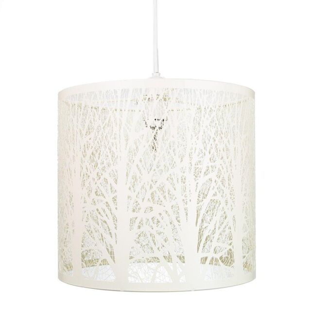 Happy Homewares Unique & Beautiful Metal Forest Design Ceiling Pendant Shade in Cream - image 1