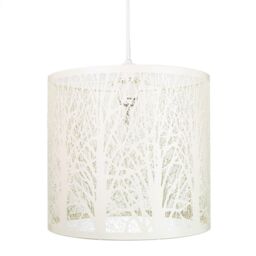 Happy Homewares Unique & Beautiful Metal Forest Design Ceiling Pendant Shade in Cream - thumbnail 1