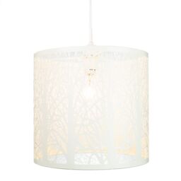 Happy Homewares Unique & Beautiful Metal Forest Design Ceiling Pendant Shade in Cream - thumbnail 2