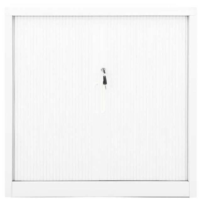 Berkfield Home Sliding Door Cabinet White 90x40x90 cm Steel - Size: 90 x 40 x 90 cm - image 1
