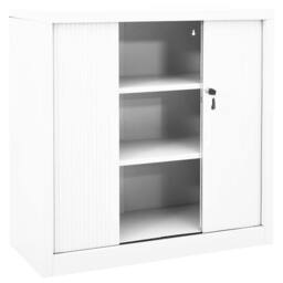 Berkfield Home Sliding Door Cabinet White 90x40x90 cm Steel - Size: 90 x 40 x 90 cm - thumbnail 5