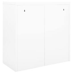 Berkfield Home Sliding Door Cabinet White 90x40x90 cm Steel - Size: 90 x 40 x 90 cm - thumbnail 4