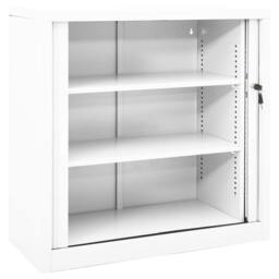 Berkfield Home Sliding Door Cabinet White 90x40x90 cm Steel - Size: 90 x 40 x 90 cm - thumbnail 6