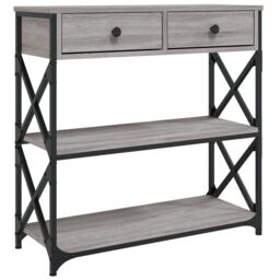 Berkfield Home Console Table Grey Sonoma 75x28x75 cm Engineered Wood - Size: 75 x 28 x 75 cm - thumbnail 2