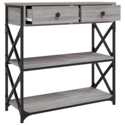Berkfield Home Console Table Grey Sonoma 75x28x75 cm Engineered Wood - Size: 75 x 28 x 75 cm - thumbnail 5