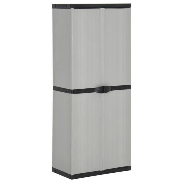 Berkfield Home Garden Storage Cabinet with 3 Shelves Grey&Black 68x40x168 cm in Grey - Size: 68 x 40 x 168 cm - image 1