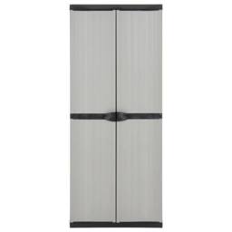Berkfield Home Garden Storage Cabinet with 3 Shelves Grey&Black 68x40x168 cm in Grey - Size: 68 x 40 x 168 cm - thumbnail 2
