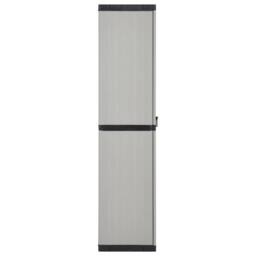 Berkfield Home Garden Storage Cabinet with 3 Shelves Grey&Black 68x40x168 cm in Grey - Size: 68 x 40 x 168 cm - thumbnail 4