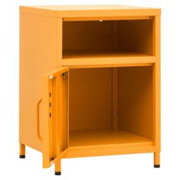 Berkfield Home Nightstands 2 pcs Mustard Yellow 35x35x51 cm Steel - Size: 35 x 35 x 51 cm - thumbnail 6