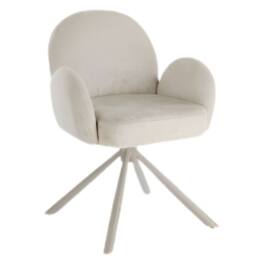 HOME LUXE INTERIOR Gstaad Beige Swivel Dining Chairs Set of 2 Fabric Spider Legs - thumbnail 2