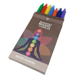 KDMD Seven Charkra Manifest Candles (pack of 7) in Brown - thumbnail 2