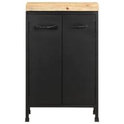 Berkfield Home Sideboard 47x35x76 cm Rough Mango Wood in Brown - Size: 47 x 35 x 76 cm - thumbnail 3