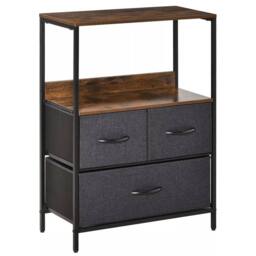Havendro HOMCOM 3-Drawer Storage Unit - Black, Living & Bedroom in Black - thumbnail 1