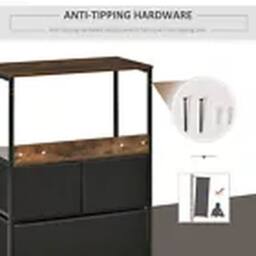 Havendro HOMCOM 3-Drawer Storage Unit - Black, Living & Bedroom in Black - thumbnail 3