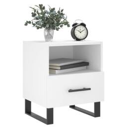 Berkfield Home Modern Bedside Cabinet White 40x35x47.5 cm Engineered Wood - thumbnail 8