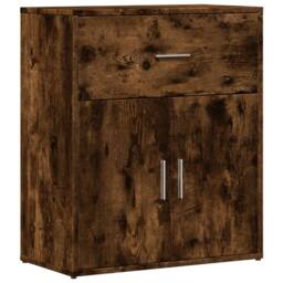 Berkfield Home Sideboard Smoked Oak 60x31x70 cm Engineered Wood in Brown - Size: 60 x 31 x 70 cm - thumbnail 1