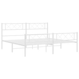 Berkfield Home Metal Bed Frame with Headboard & Footboard White 183x213 cm - thumbnail 6