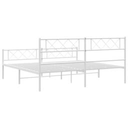 Berkfield Home Metal Bed Frame with Headboard & Footboard White 183x213 cm - thumbnail 8
