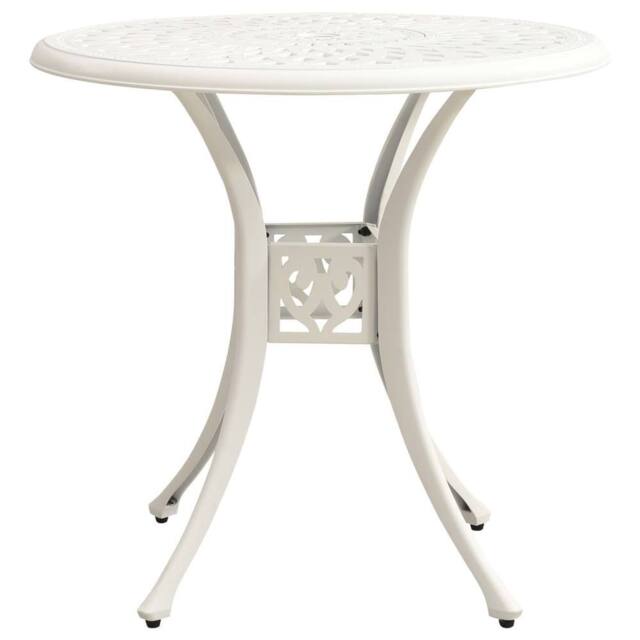 Berkfield Home Garden Table White 78x78x72 cm Cast Aluminium - Size: 78 x 78 x 72 cm - image 1