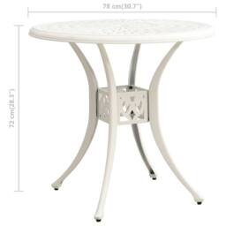 Berkfield Home Garden Table White 78x78x72 cm Cast Aluminium - Size: 78 x 78 x 72 cm - thumbnail 6
