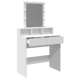 Berkfield Home Beautiful Dressing Table with LED White 80x41x144.5 cm - thumbnail 9