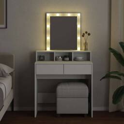 Berkfield Home Beautiful Dressing Table with LED White 80x41x144.5 cm