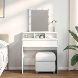 Berkfield Home Beautiful Dressing Table with LED White 80x41x144.5 cm - thumbnail 2