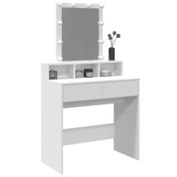 Berkfield Home Beautiful Dressing Table with LED White 80x41x144.5 cm - thumbnail 4