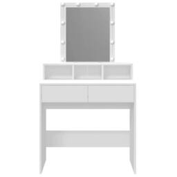 Berkfield Home Beautiful Dressing Table with LED White 80x41x144.5 cm - thumbnail 5