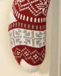Dibor Set of 4 Red Fair Isle Nostalgia Knit Xmas Gift Christmas Stocking - Size: 4 Pack - thumbnail 4