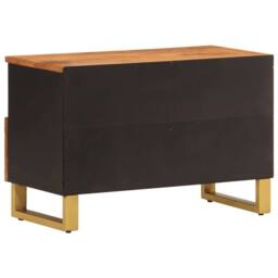 Berkfield Home TV Cabinet Brown & Black 70x33.5x46 cm Solid Wood Mango - thumbnail 6