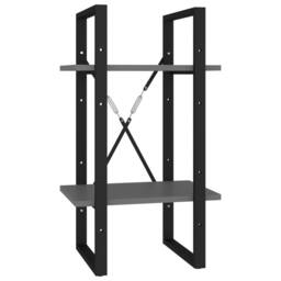 Berkfield Home Decorative 2-Tier Book Cabinet Grey 40x30x70 cm Engineered Wood - Size: 40 x 30 x 70 cm - thumbnail 3