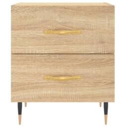 Berkfield Home Modern Bedside Cabinets 2 pcs Sonoma Oak 40x35x47.5 cm Engineered Wood in Brown - thumbnail 6