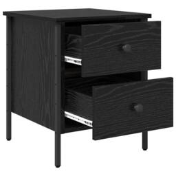 Berkfield Home Bedside Cabinet Black Oak 40x42x50 cm Engineered Wood - Size: 40 x 42 x 50 cm - thumbnail 5