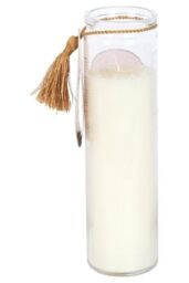 KDMD Athena Goddess Tube Candle with Clear Quartz Crystals in Pink - thumbnail 3