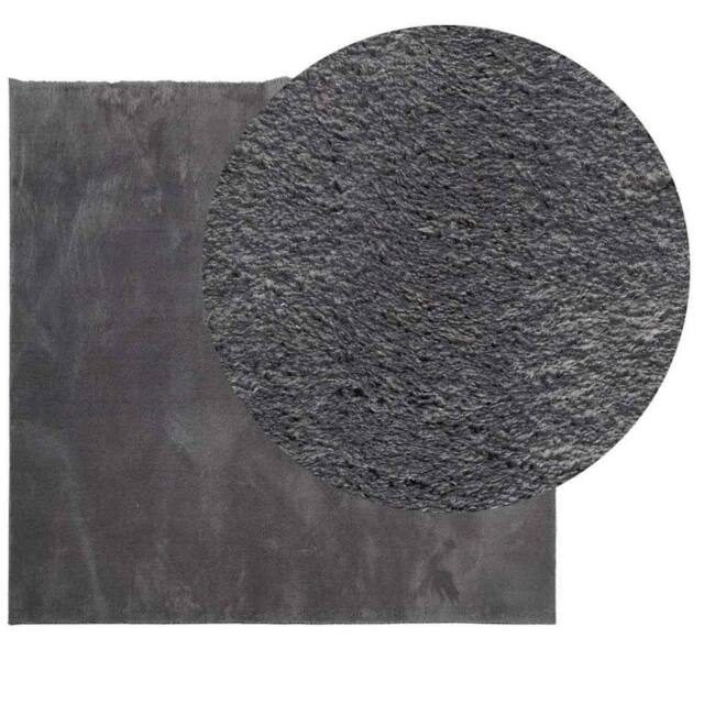 Berkfield Home Rug Short Pile Soft & Washable Anthracite 240x240 cm in Dark Grey - Size: 100 cm diameter - image 1