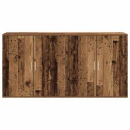 Berkfield Home Sideboards 2 pcs Old Wood 79x38x80 cm Engineered Wood in Brown - Size: 79 x 38 x 80 cm - thumbnail 6