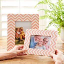 Paper High Advika Pink Chevron Patterned Photo Frame - thumbnail 2