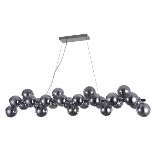 Netlighting Modern Hanging Pendant Chrome 25 Light with Smoky Shade G9 in Grey - image 1