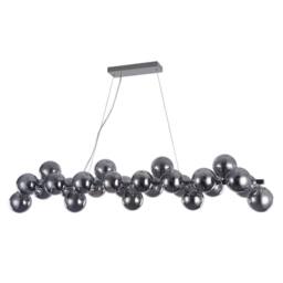 Netlighting Modern Hanging Pendant Chrome 25 Light with Smoky Shade G9 in Grey - thumbnail 1